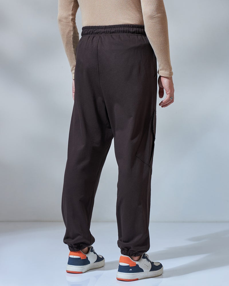 bewakoof Men's Brown Super Loose Fit Cargo Warm Joggers - Image 4